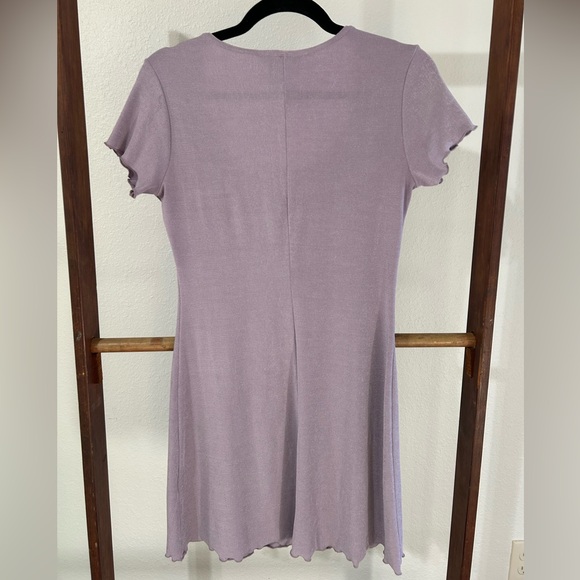 Vintage 90’s Express Tricot Lilac Mini Baby Doll Silhouette With Lattice Hem - Picture 6 of 6